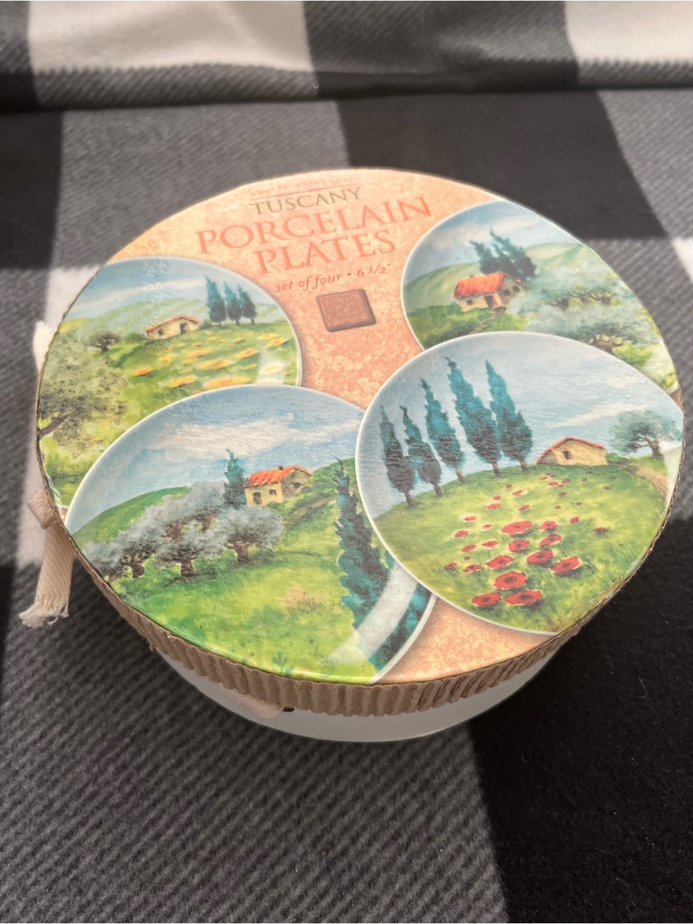 Vintage TUSCANY Country Scene Salad Dessert Plate 2002 Susanne Riette - Set of 4 - Picture 9 of 9